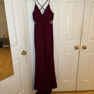 Burgundy Body Con Dress